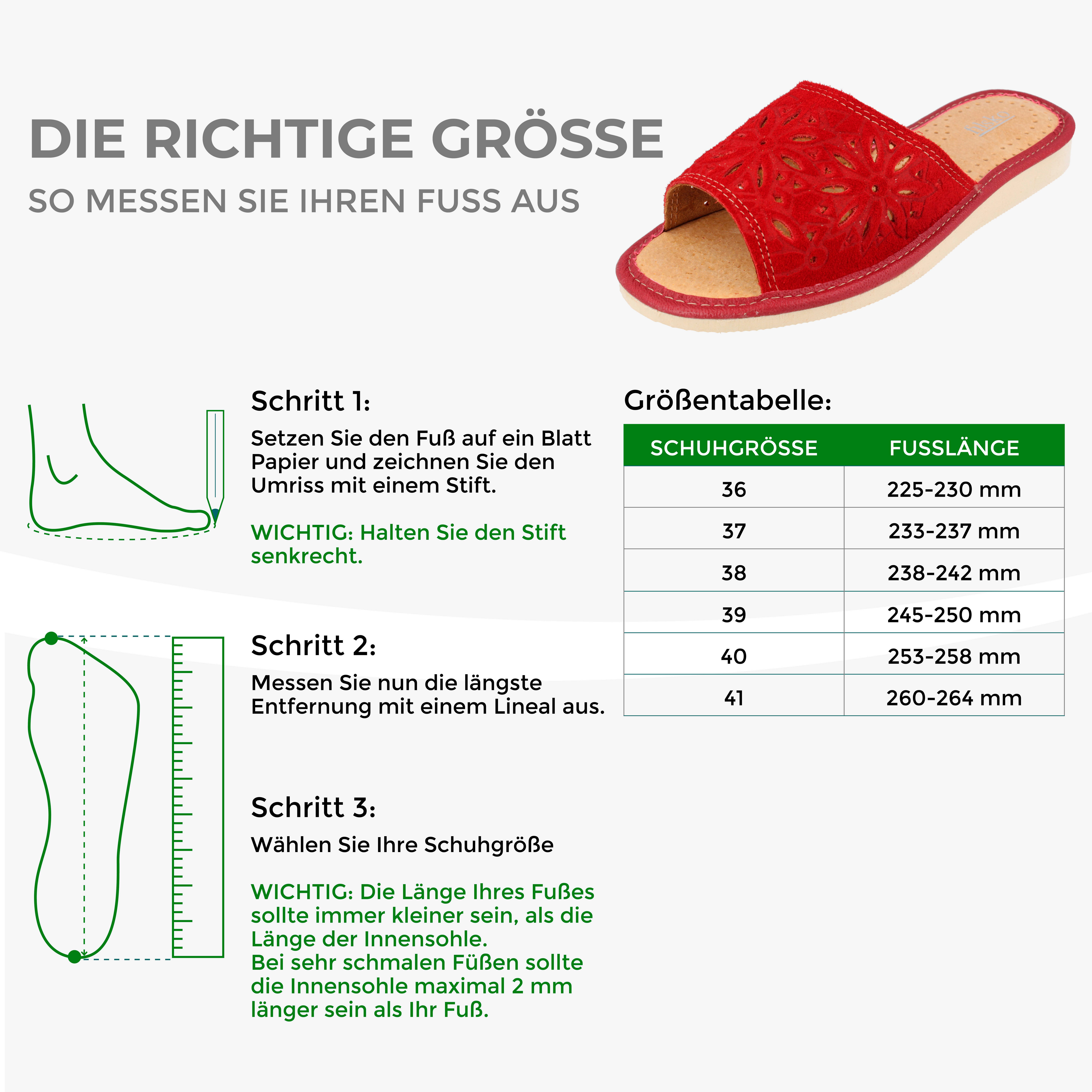 filsko Zafra Damen Hausschuh Veloursleder mit Blumenmuster, offene Pantoletten, Slip-On