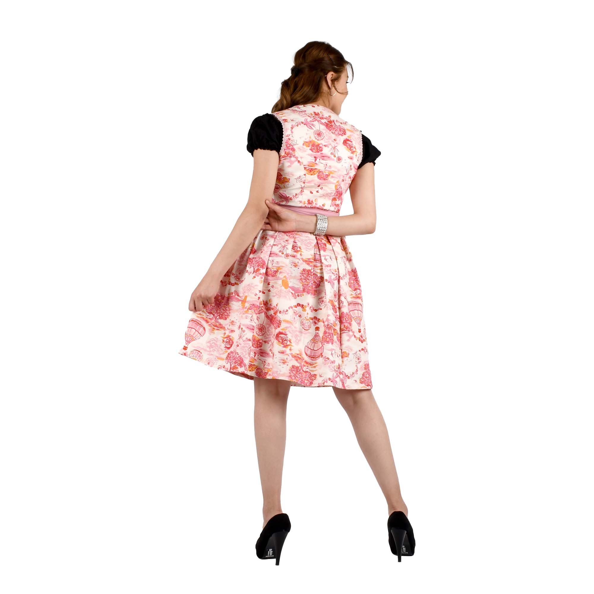 mit Blumen inkl. Dirndl Trachtenkleid Kleid Dirndlschürze 2Teilig Beige MYTRACHTENSTADL Trachtenmode Midi Rosa