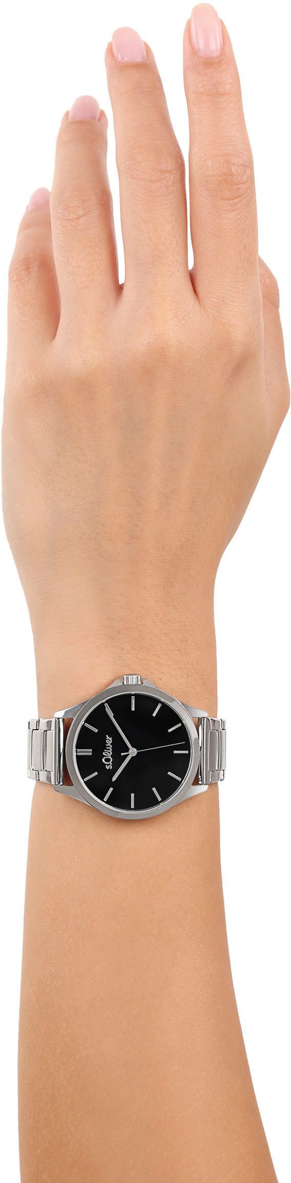 s.Oliver Quarzuhr 2036546, Armbanduhr, Damenuhr, Edelstahlarmband, analog