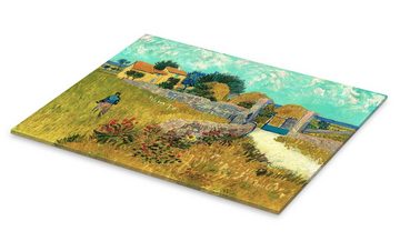 Posterlounge Acrylglasbild Vincent van Gogh, Bauernhaus in der Provence, Wohnzimmer Mediterran Malerei