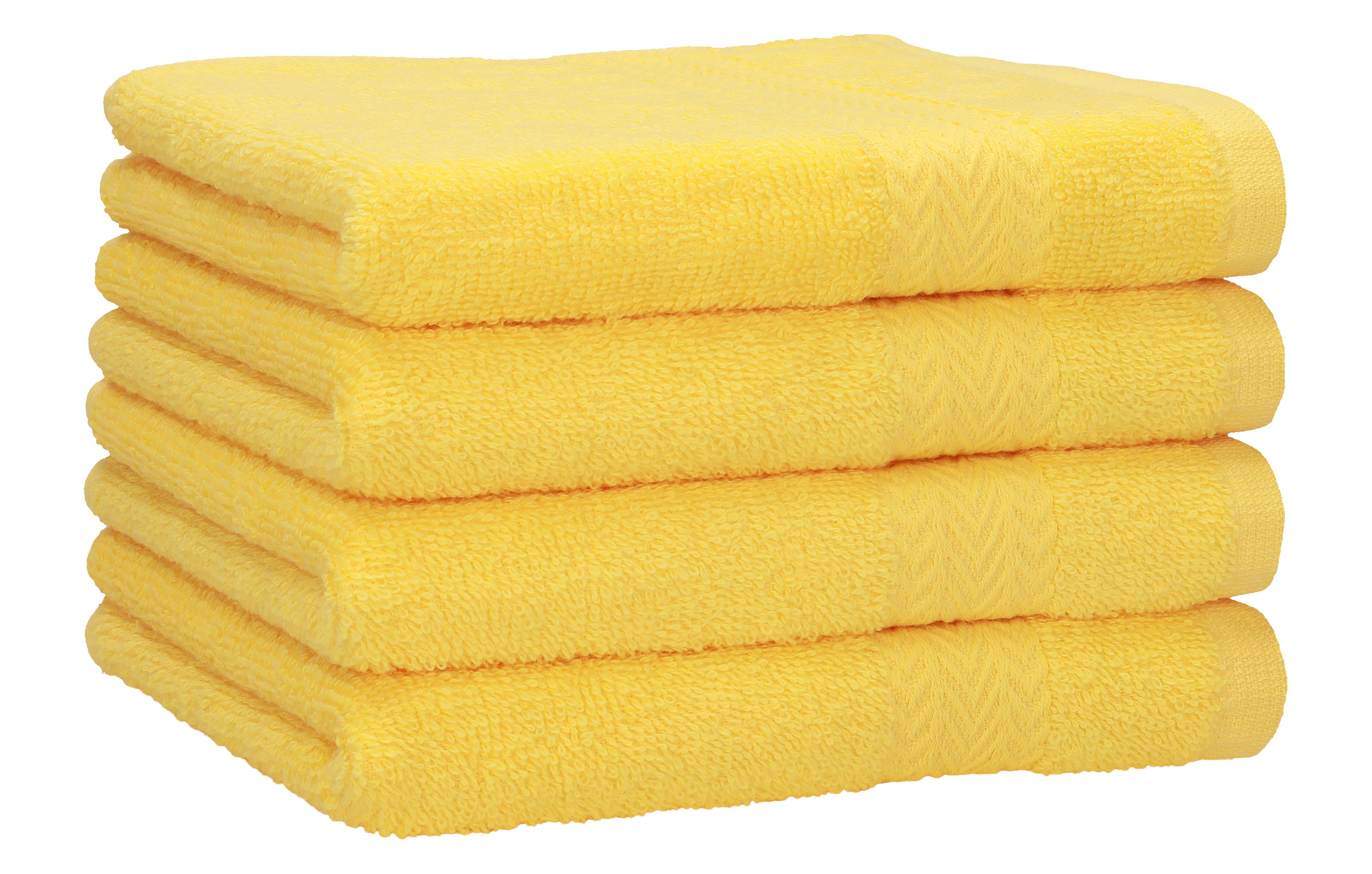 Betz Duschtücher 4 Stück Strandtücher Duschtücher Set Größe 70x140 cm Duschhandtuch Badetuch Strandtuch Handtuch PREMIUM 100% Baumwolle, 100% Baumwolle (4-St) gelb