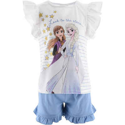 Disney Die Eiskönigin Frozen Elsa Anna Pyjama Shorty Schlafanzug GR 104-140 