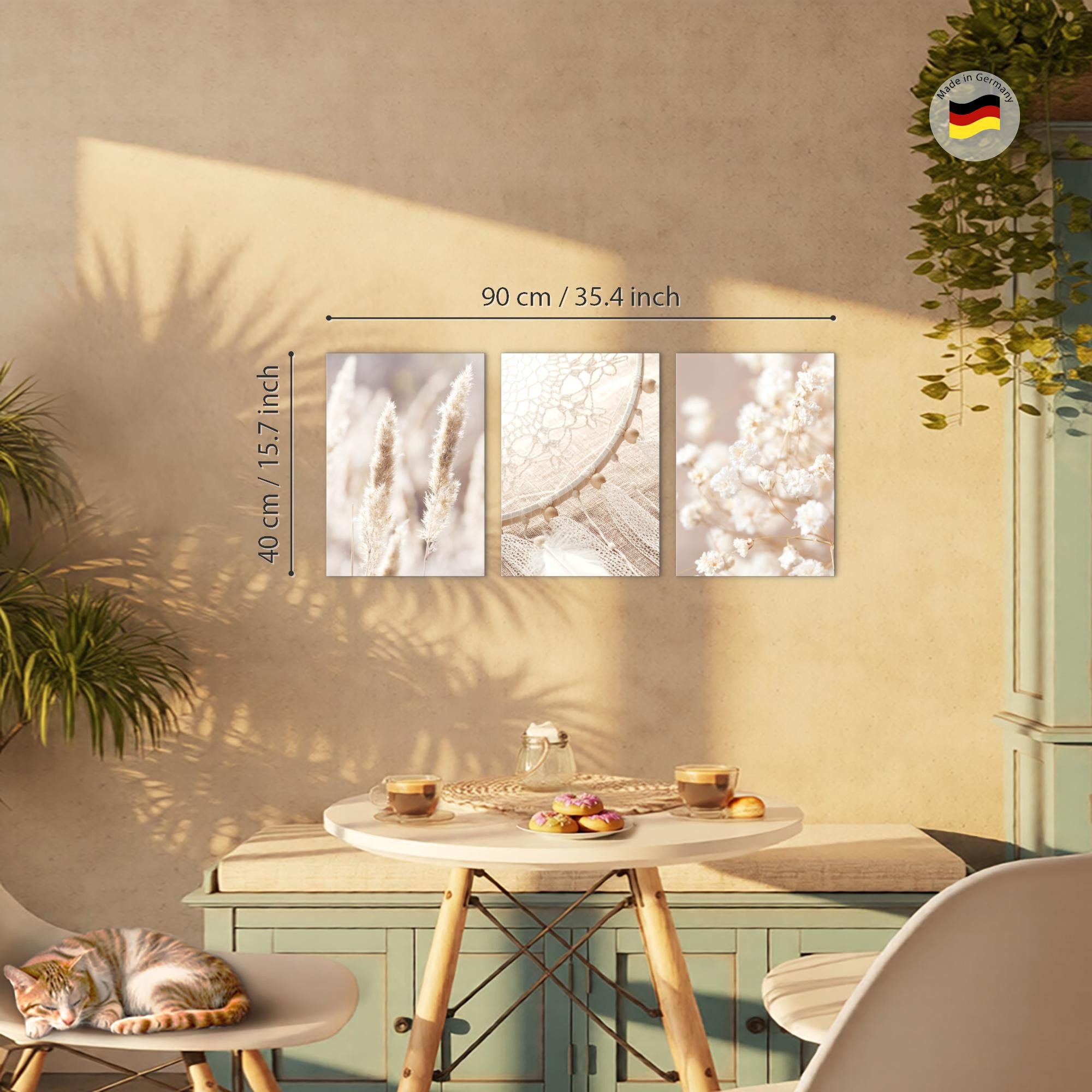 Novart Wandbild Natur Landschaft Wohnzimmer Schlafzimmer Deko Bilderset, Boho2