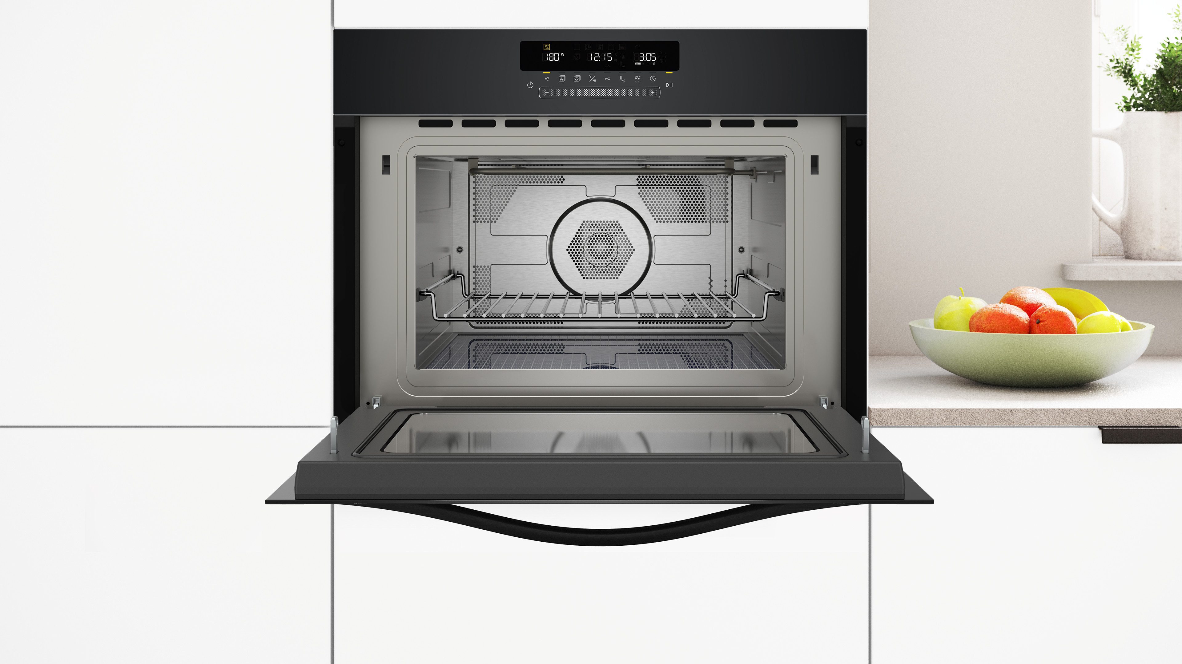 Constructa Einbau-Mikrowelle CC4W91963, Großflächengrill, Heißluft, Umluftgrillen, 44 l, mit Heißluftfunktion