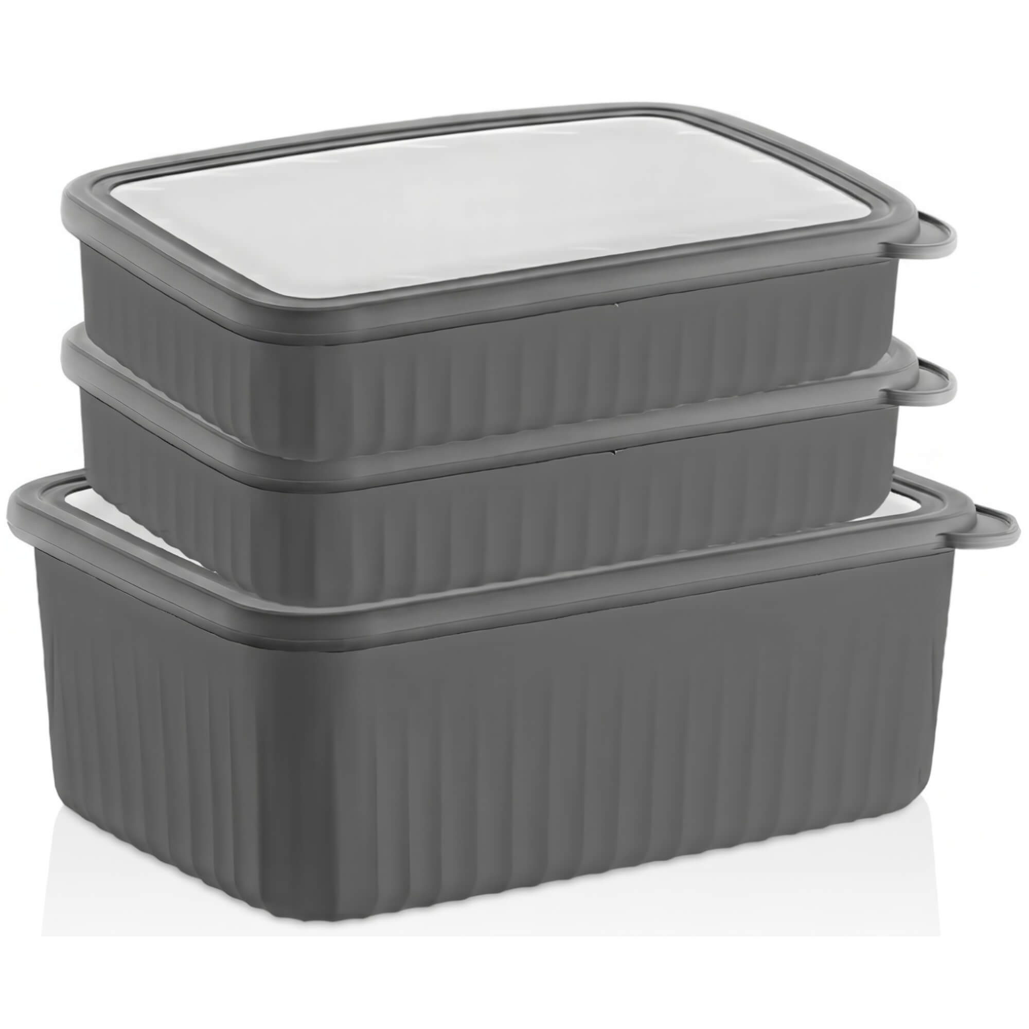 Vip Ahmet Vorratsdose Vorratsdosen mit Deckel Luftdicht, BPA-frei, (3er Set, 1x4,2L, 2x2,1L), Kunststoff, (3-tlg., 3er Set Vorratsdosen mit Deckel, 1x4,2L, 2x2,1L), 3-teiliges Set