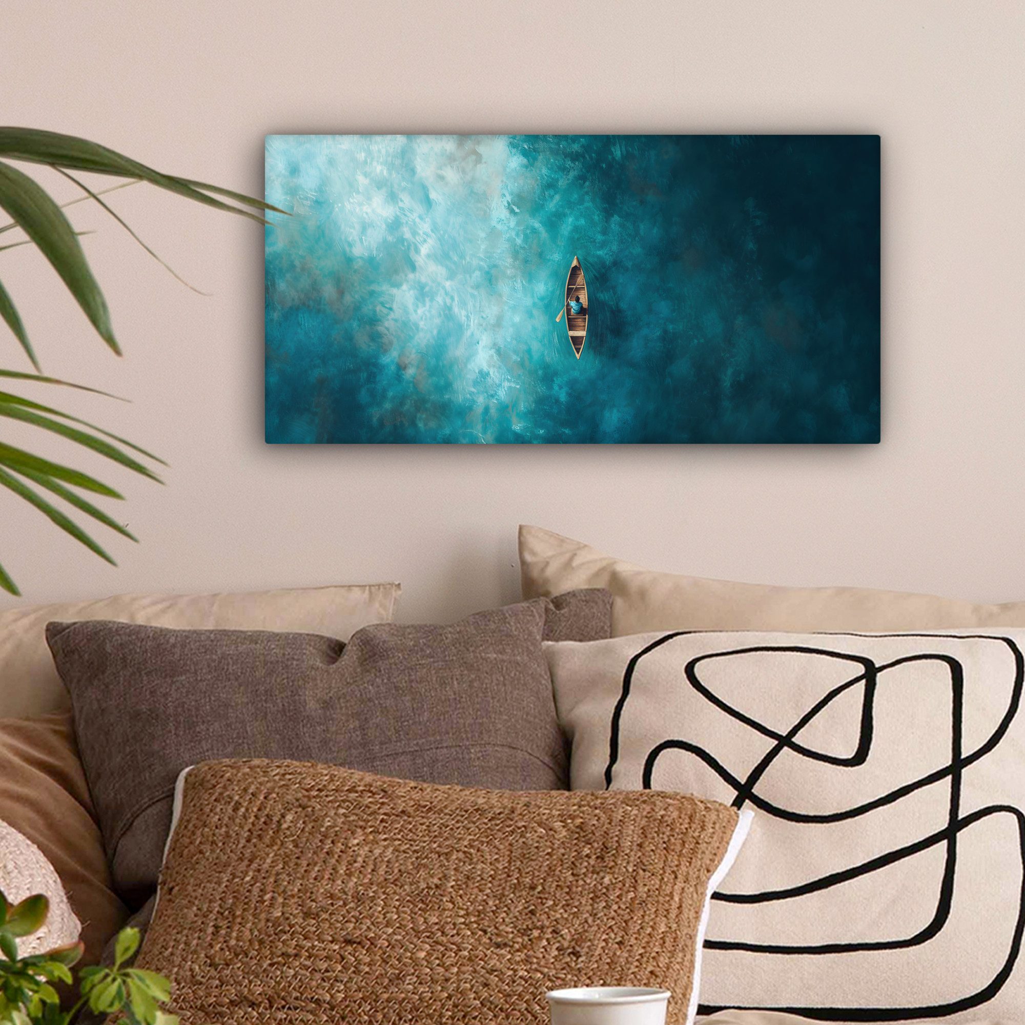 OneMillionCanvasses® Leinwandbild Panorama Boot - Wasser günstig online kaufen