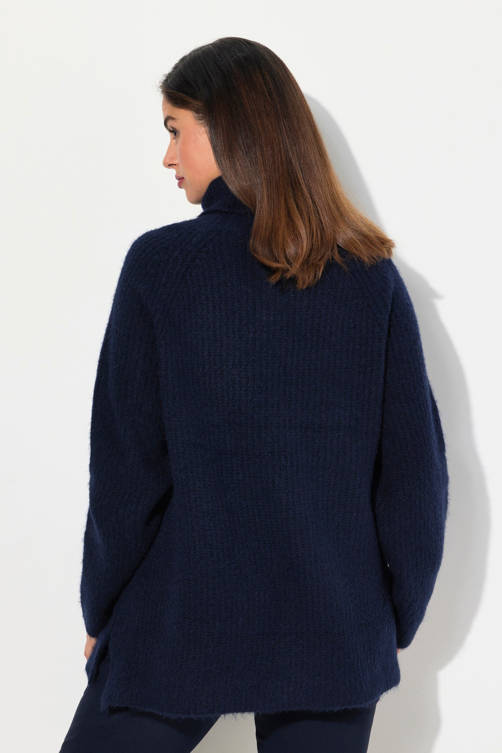 Ulla Popken Rollkragenpullover Pullover Rippstrick Rollkragen Langarm recycelt