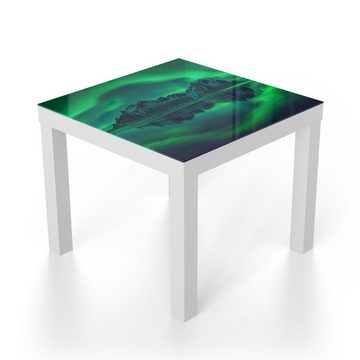 DEQORI Couchtisch 'Vestrahorn im Polarlicht', Glas Beistelltisch Glastisch modern