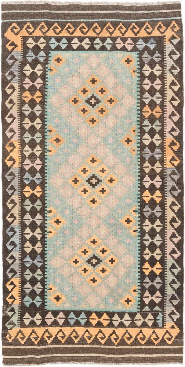 Orientteppich Kelim Afghan 111x216 Handgewebter Orientteppich Läufer, Nain Trading, rechteckig, Höhe: 3 mm