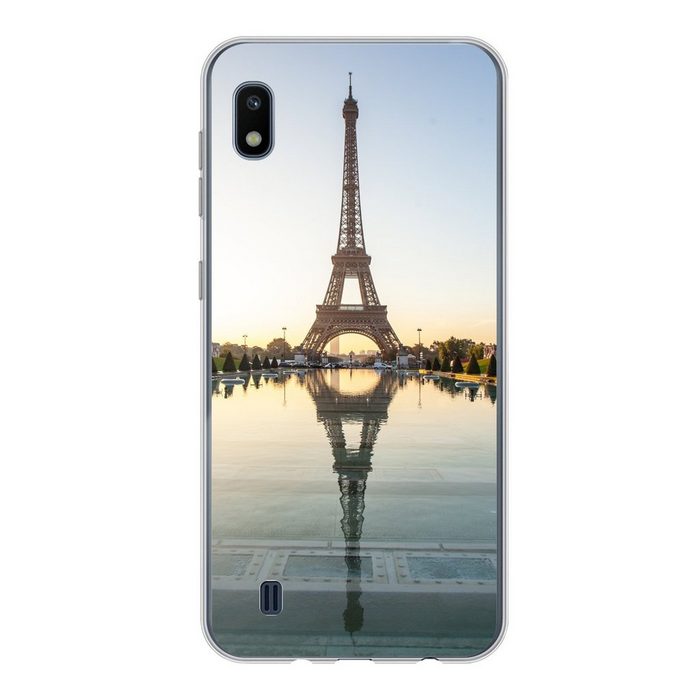 MuchoWow Handyhülle Paris - Eiffelturm - Wasser Handyhülle Samsung Galaxy A10 Smartphone-Bumper Print Handy