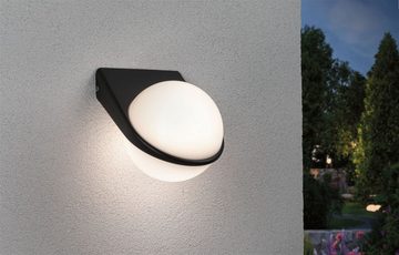 Paulmann LED Außen-Wandleuchte Sphere IP44 172x176mm 3000K 10W 950lm 230V Anthrazit Aluminium, LED fest integriert, Warmweiß