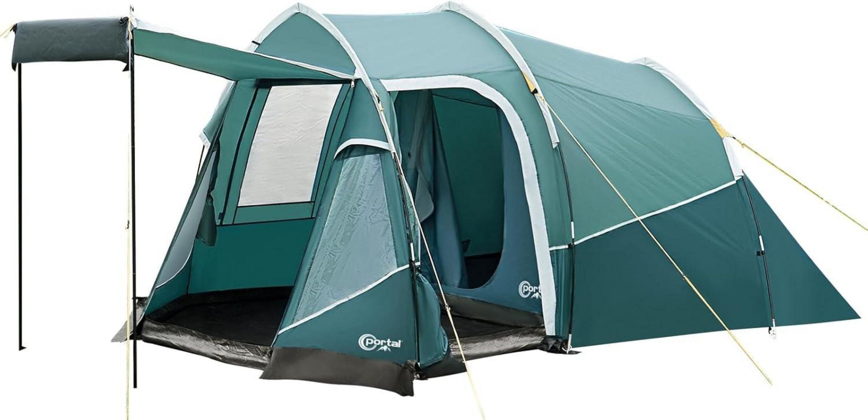 Tunnelzelt 3 Personen Camping Zelt wasserdicht 3000mm mit Vorzelt Fenster