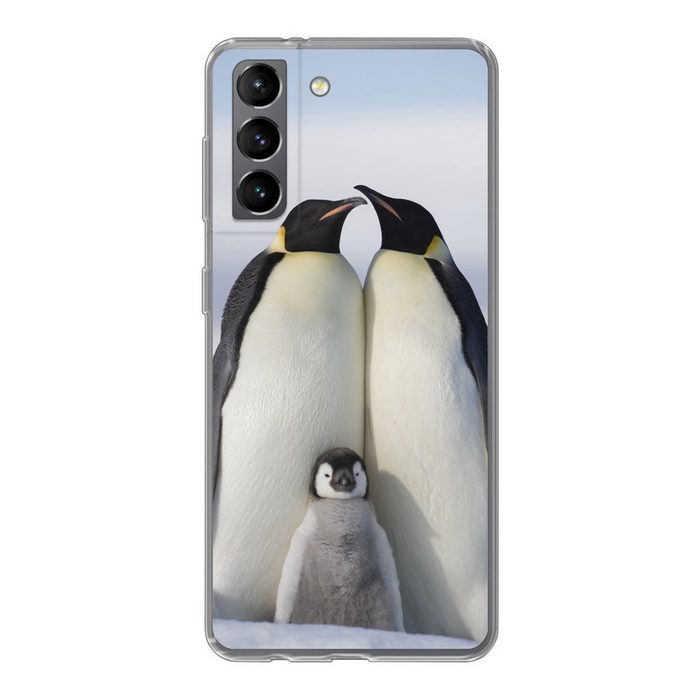 MuchoWow Handyhülle Pinguin - Familie - Schnee Phone Case Handyhülle Samsung Galaxy S21 Silikon Schutzhülle