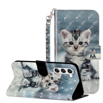 CLM-Tech Handytasche Hülle für Samsung Galaxy S23 Tasche aus Kunstleder Klapphülle Etui (1x Samsung Galaxy S23 5G Wallet Case Cover Handyhülle), Standfunktion, Kartenfächer, Magnetverschluss