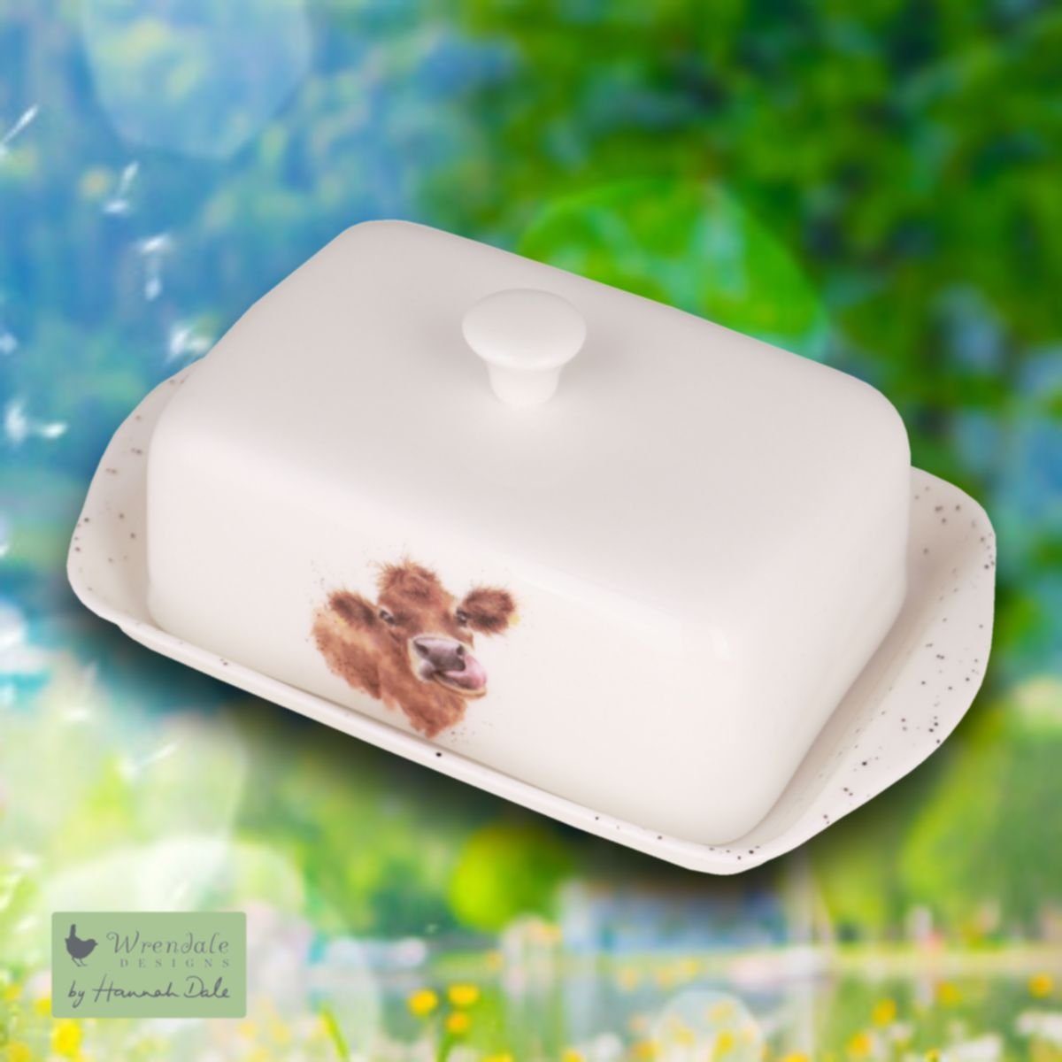 Wrendale Butterdose Wrendale Designs Porzellan Butterdose Mooo Kuh, Porzellan, (Stück), Motive stammen von der britischen Künstlerin Hannah Dale