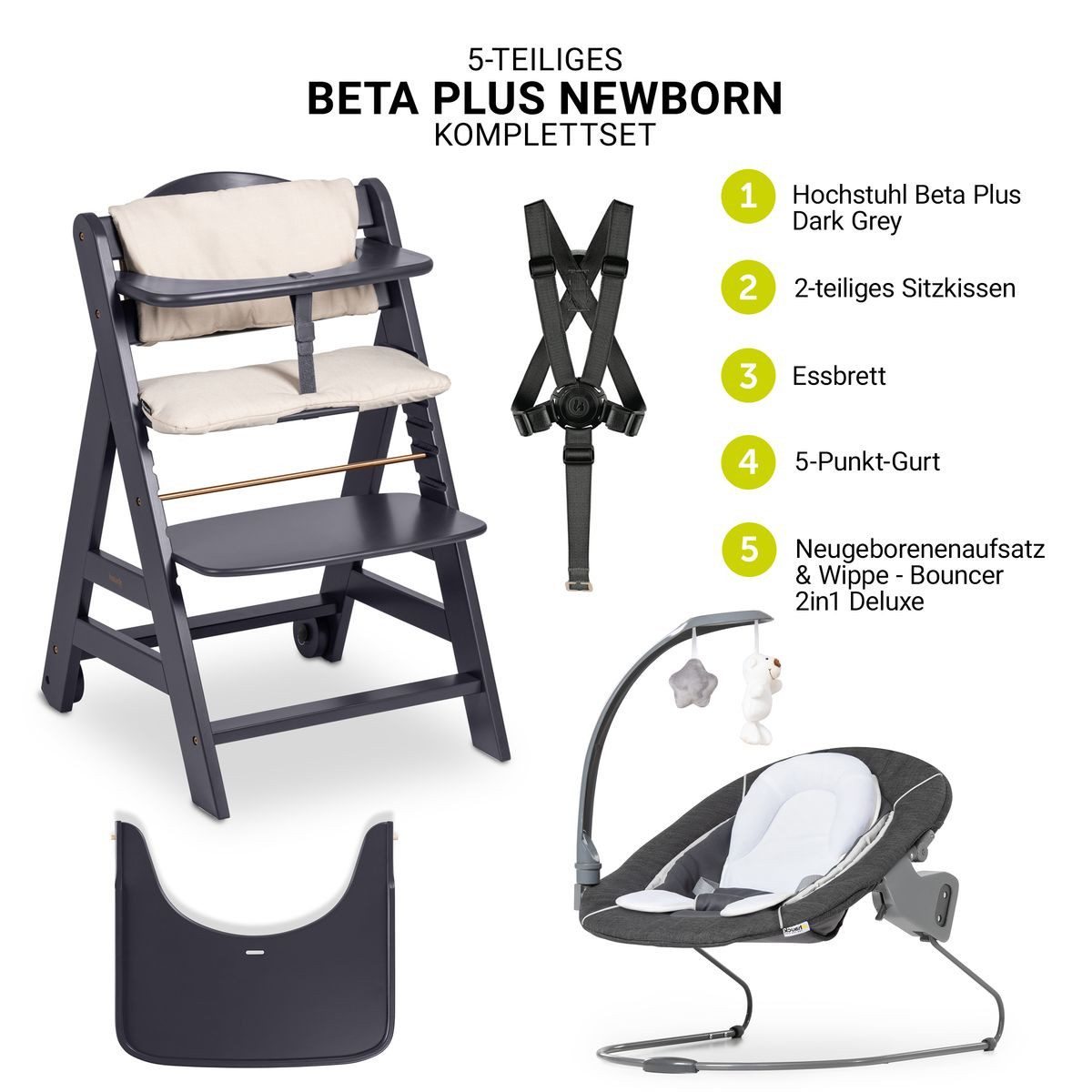 Hauck Hochstuhl Beta Plus Dark Grey günstig online kaufen