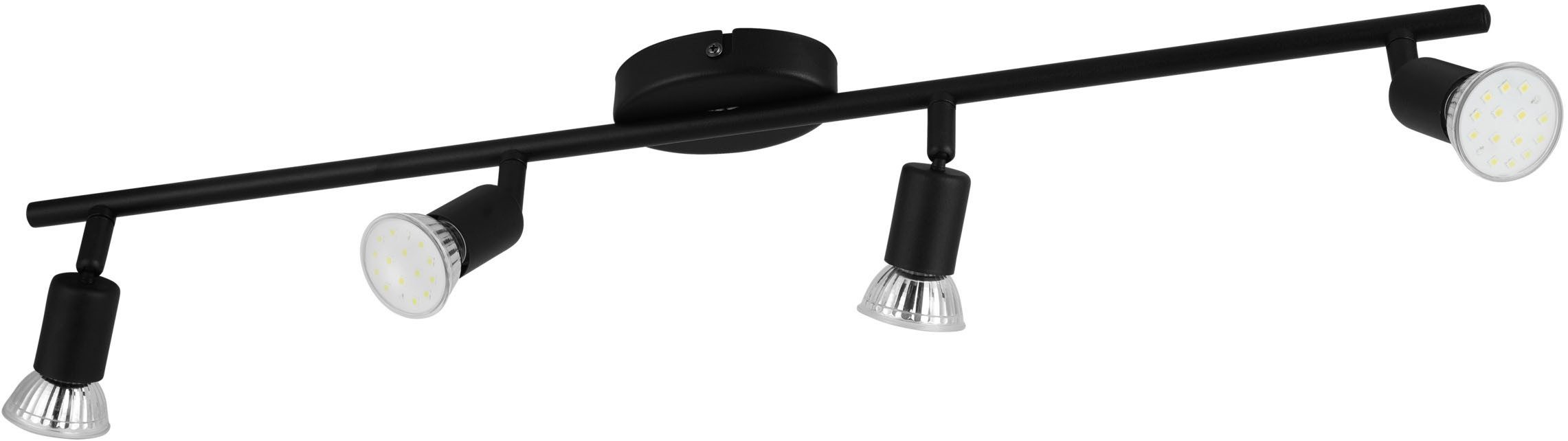 EGLO Deckenspot BUZZ-LED Spotlampe - Stahl - GU10 - 4X2,8W - IP20, Leuchtmittel wechselbar, Wandleuchte, Wandspot, schwenkbar, Strahler, L68,5 x B6,5 cm