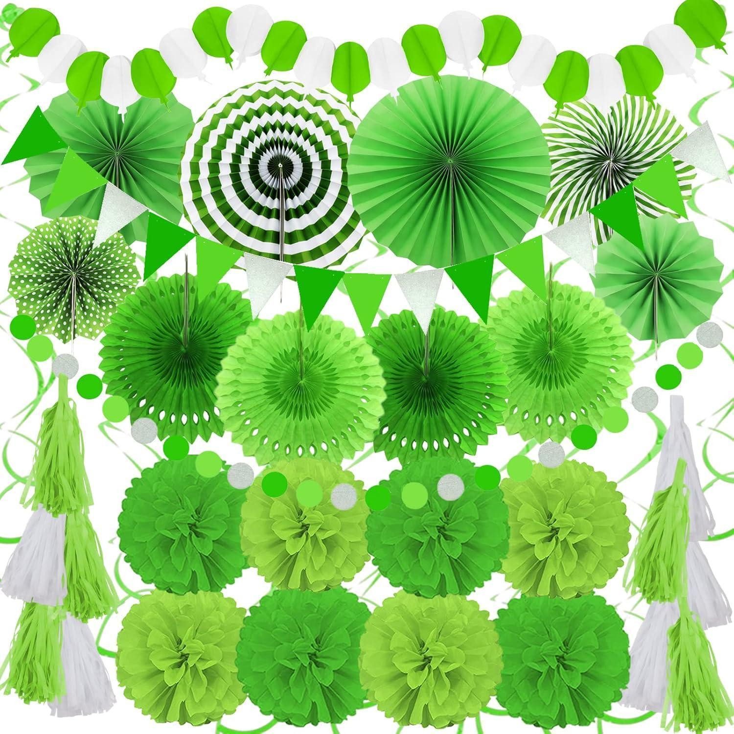 LuxusKollektion Girlande Grüne Papierdekoration Set für Party, Hochzeiten, Geburtstag