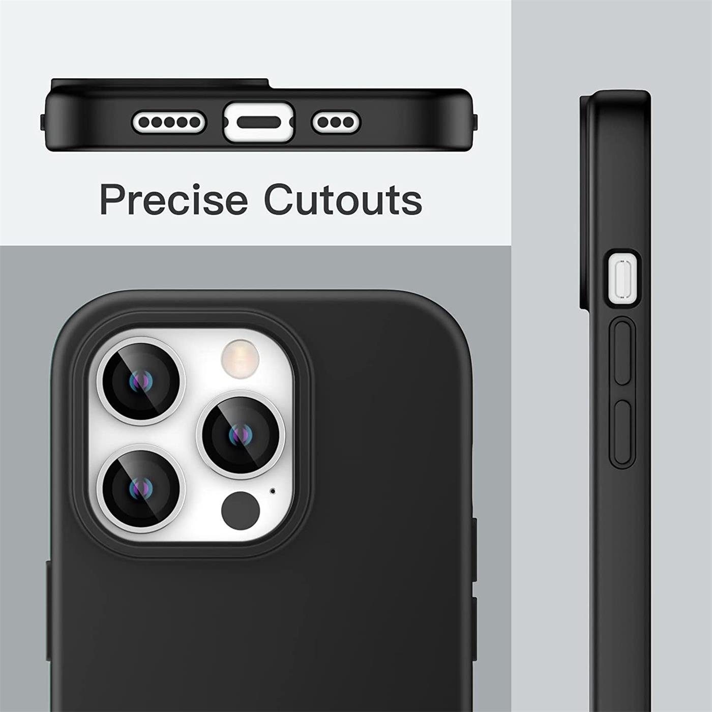 CoolGadget Handyhülle Handy Schutzhülle für Apple iPhone 14 Pro Max matt schwarz 6,7 Zoll, Silikon TPU Hülle Schutz Tasche Cover schlicht Slim Case – Bild 5 von 5
