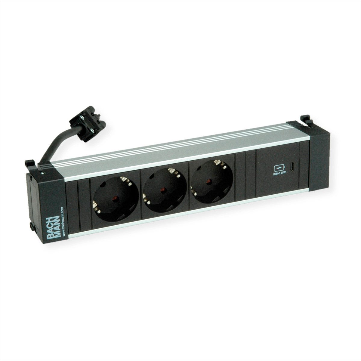 Bachmann POWER FRAME M 3xCEE7/3 Einbau-Tischsteckdosenleiste (Kabellänge 0.2 m), 1xUSB C 30W 0,2m GST18, 916.506