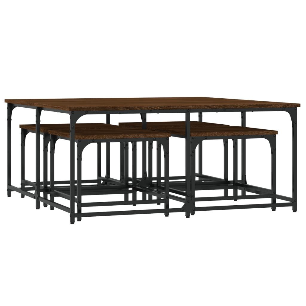 Couchtisch Satztische 5 Stk. Braun Eichen-Optik Holzwerkstoff