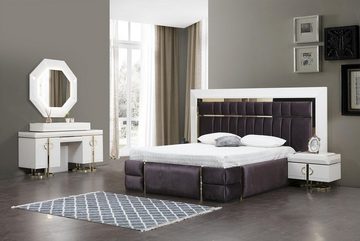 JVmoebel Schminktisch Schminktisch Schlafzimmer Möbel Design Holz mit Metall Neu Weiß