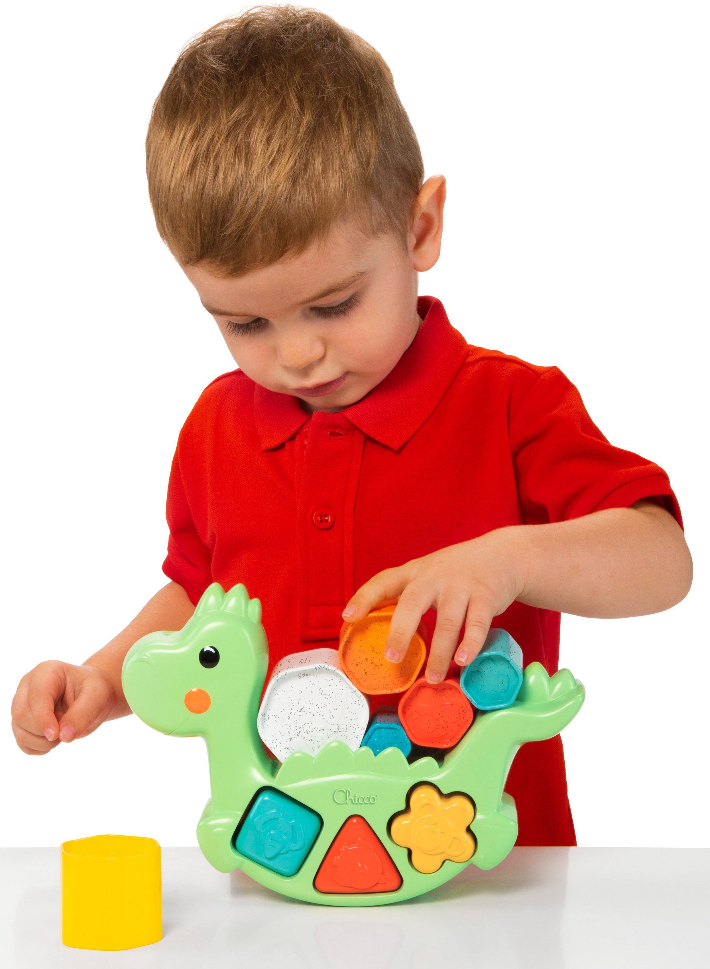 Chicco Lernspielzeug 2 In 1 Schaukeldino, teilweise aus recyceltem Material; Made in Europe