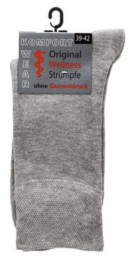 FussFreunde Basicsocken 6 Paar Baumwoll-Socken mit breitem Komfort Piqué-Bund