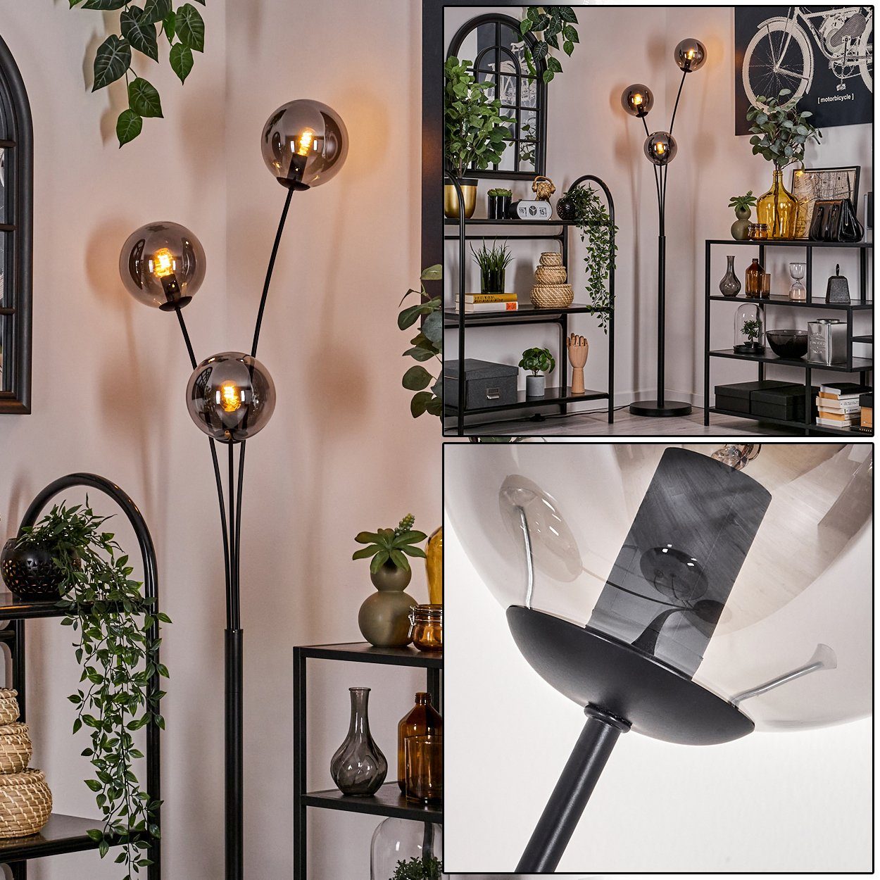 hofstein Stehlampe Stehlampe aus Metall/Glas in günstig online kaufen