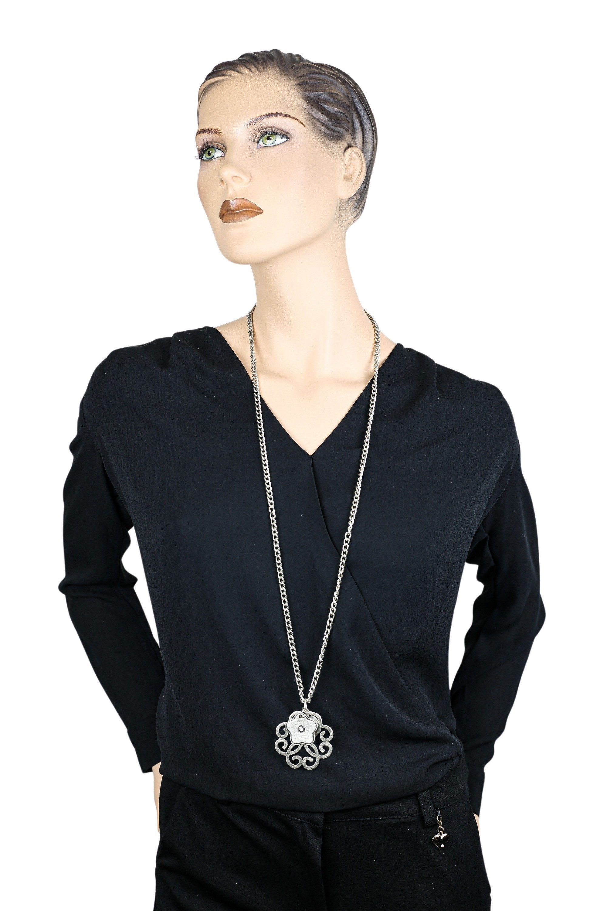 COLLEZIONE ALESSANDRO Lange Kette Summer, mit Ornamentanhänger und Blume