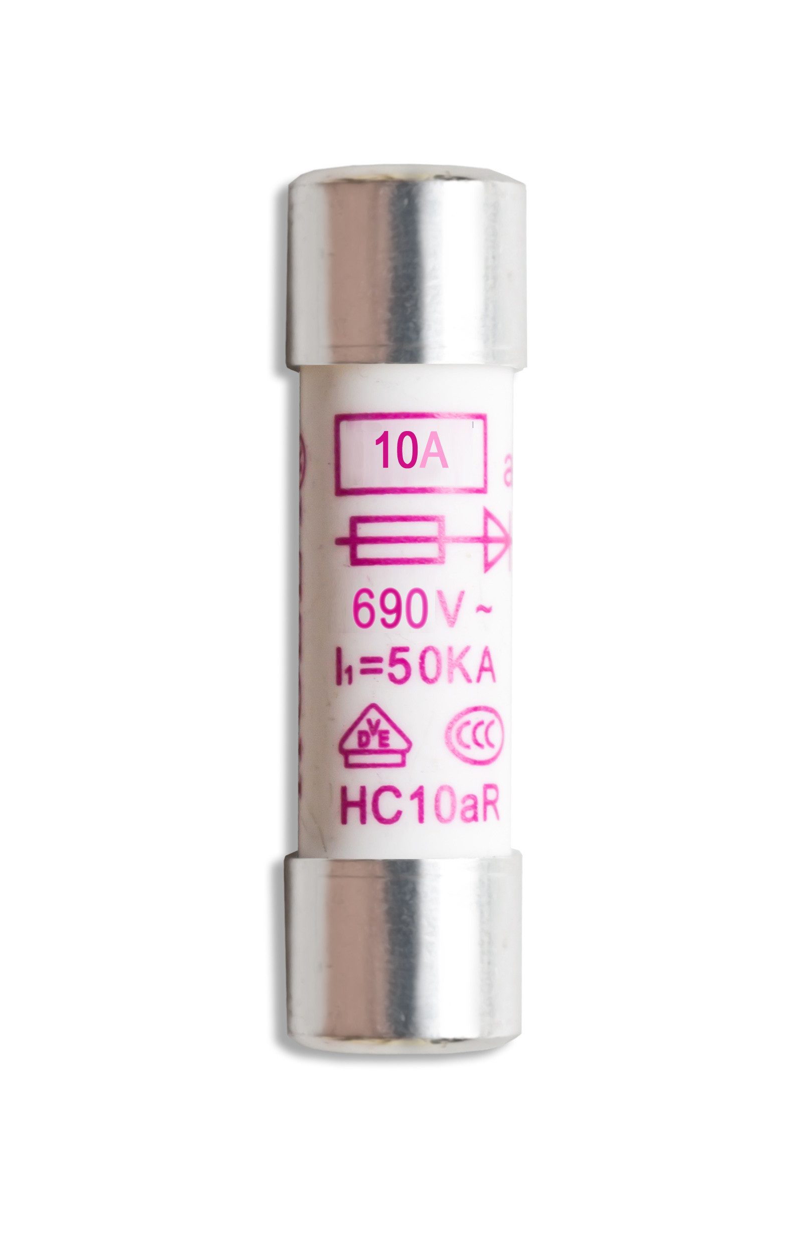 PeakTech Einbausicherung Feinsicherung, 10 A / 690 V, 10,3 x 38 mm, super flink