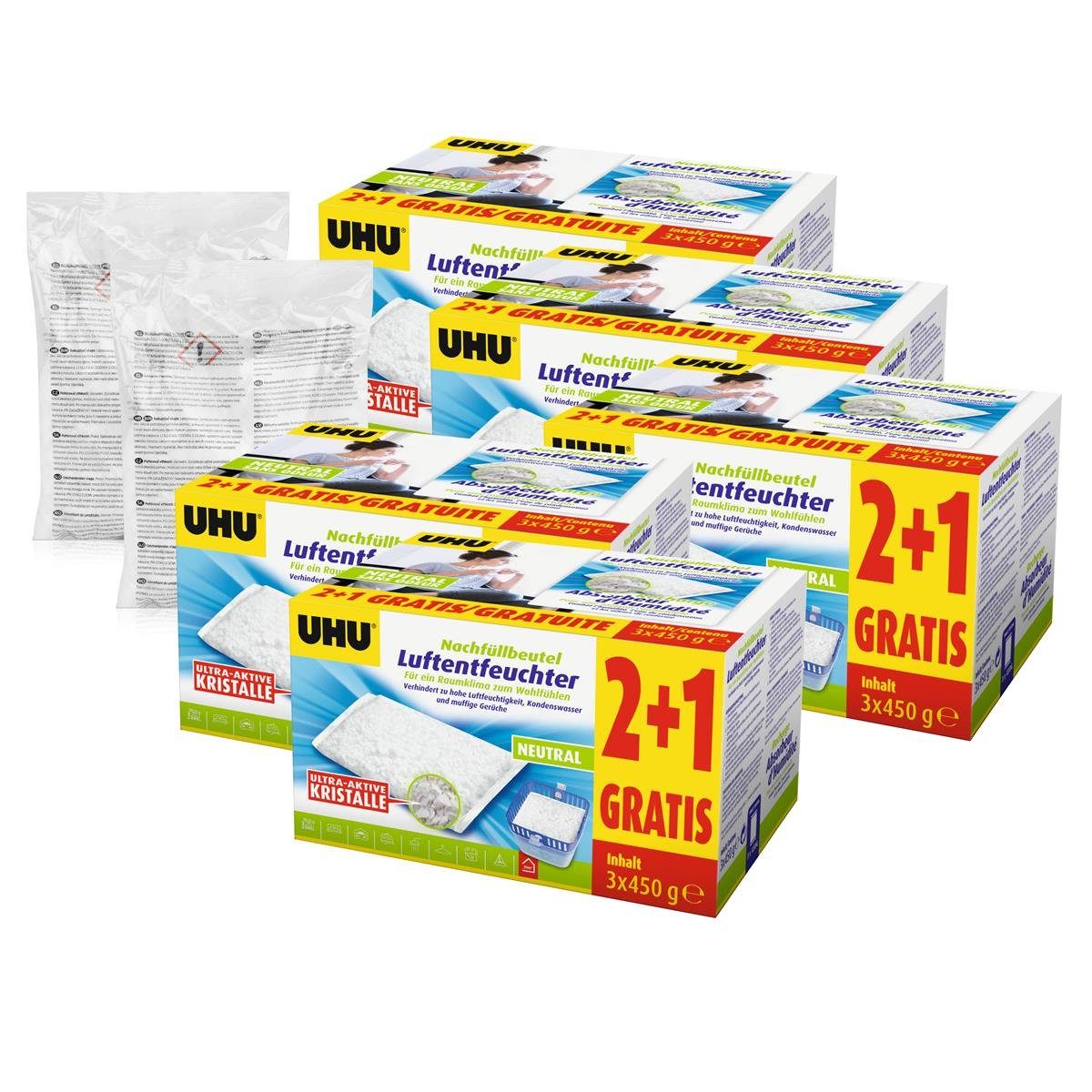 UHU Luftentfeuchter UHU original Luftentfeuchter Nachfüllbeutel 450g Duftneutral (17er Pac