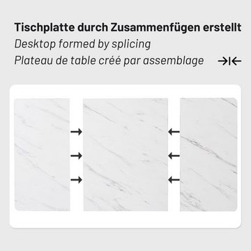 OKWISH Essgruppe Esszimmerstuhl, Esstisch mit 4 Stühlen Set Küchetisch Samt, Metallbeine