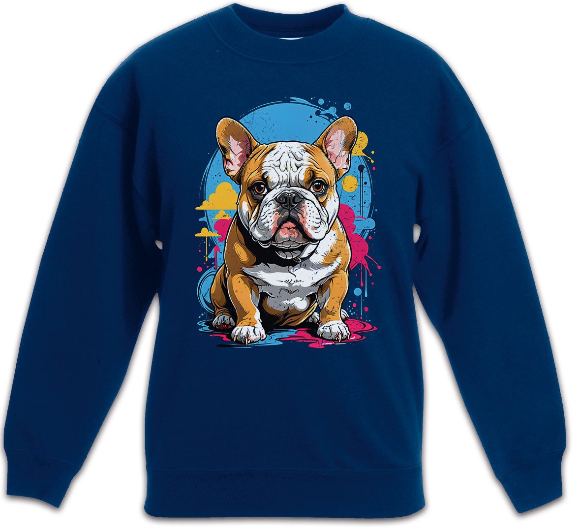 Sweatshirt Bulldog Art Kinderpullover Bulldogge British Dog Hund Bull Dogge