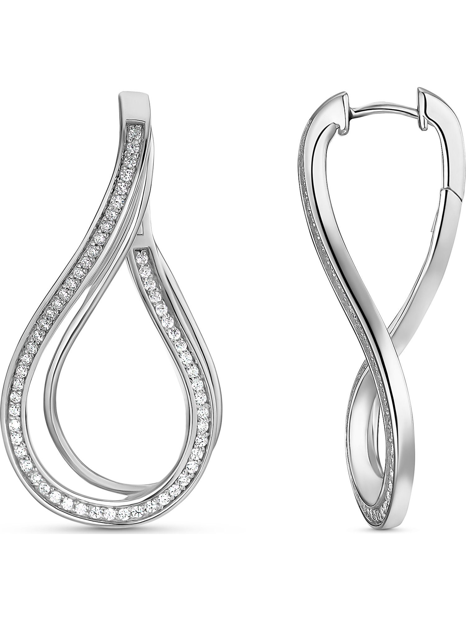 JETTE Paar Creolen JETTE Damen-Creolen 925er Silber 116 Zirkonia (Paar), IN günstig online kaufen