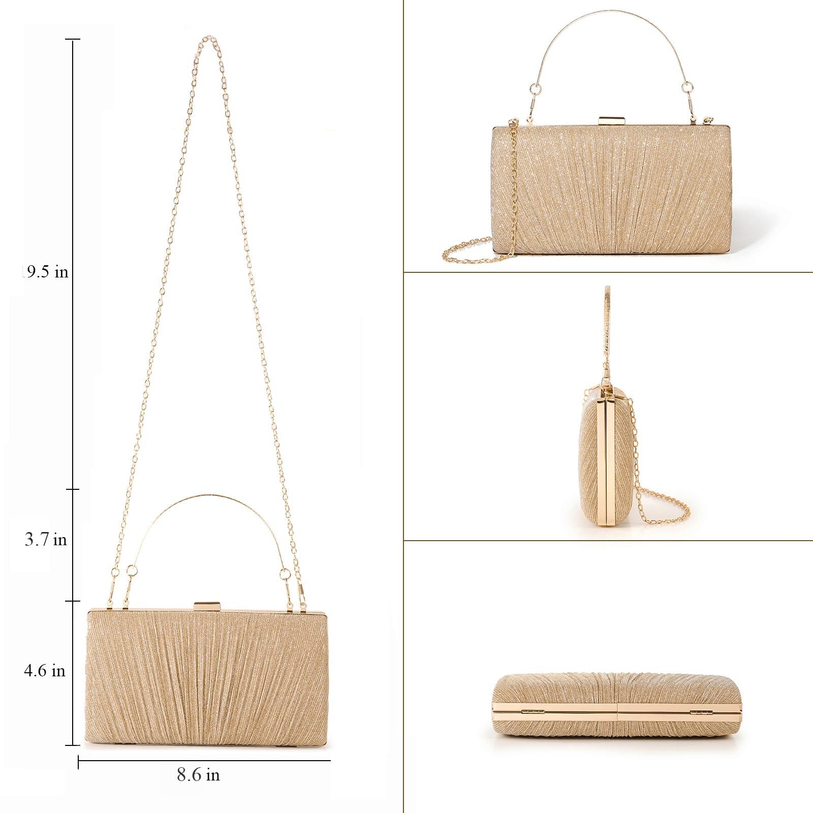 nsihing Abendtasche Elegante Clutch für Damen, stilvolle Abendtasche, Umschlag-Handtasche, Geeignet für Anlässe wie Bälle, Cocktailpartys und Hochzeiten. – Bild 5 von 5