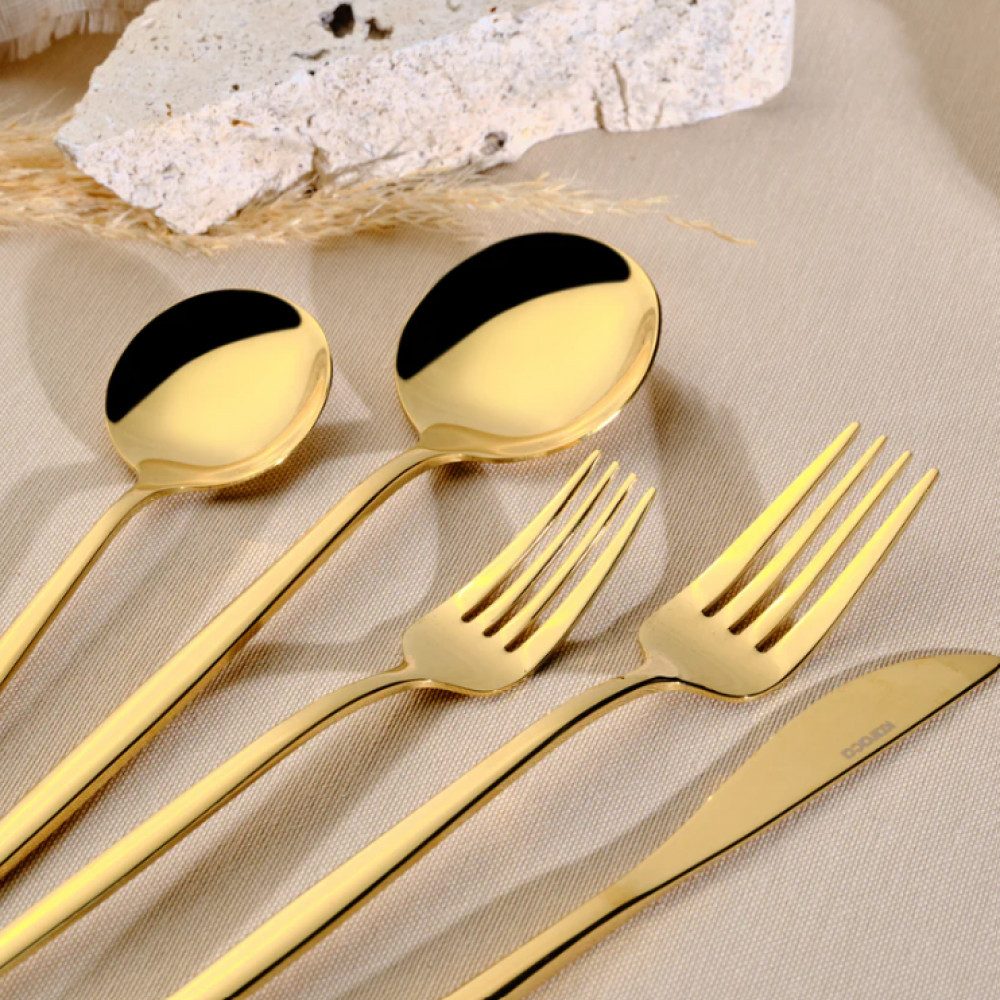 Besteck-Set Karaca Orion Gold 12-Personen 84-Teiliges Besteckset Besteck Set