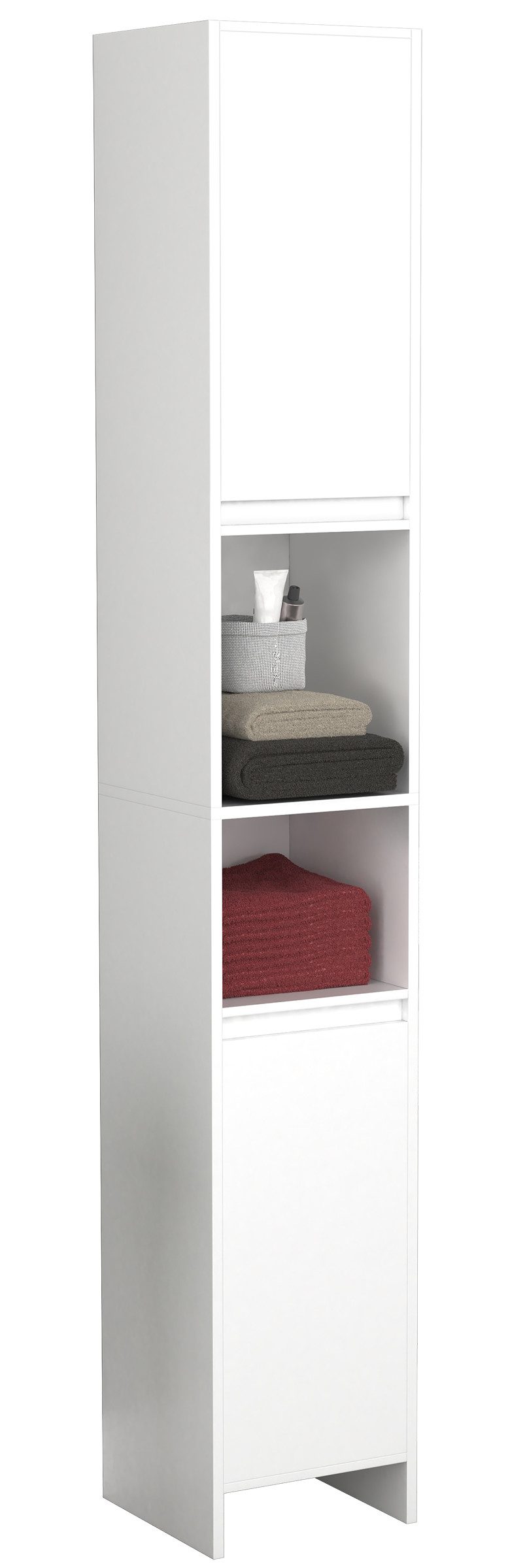 VCM Hochschrank Malira B. 30 x T. 30 x H. 189 cm Badezimmerschrank, mit 2 Türen und 6 Fächern, Stauraum im Badezimmer