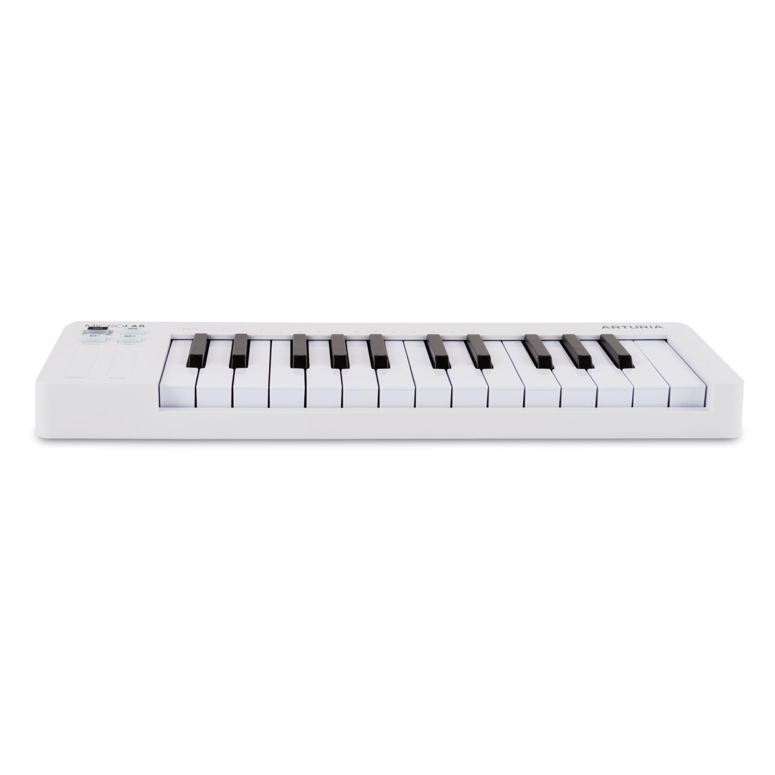Arturia Masterkeyboard (Masterkeyboards, MIDI-Keyboard mini), MicroLab Mk3 White - Midi Keyboard