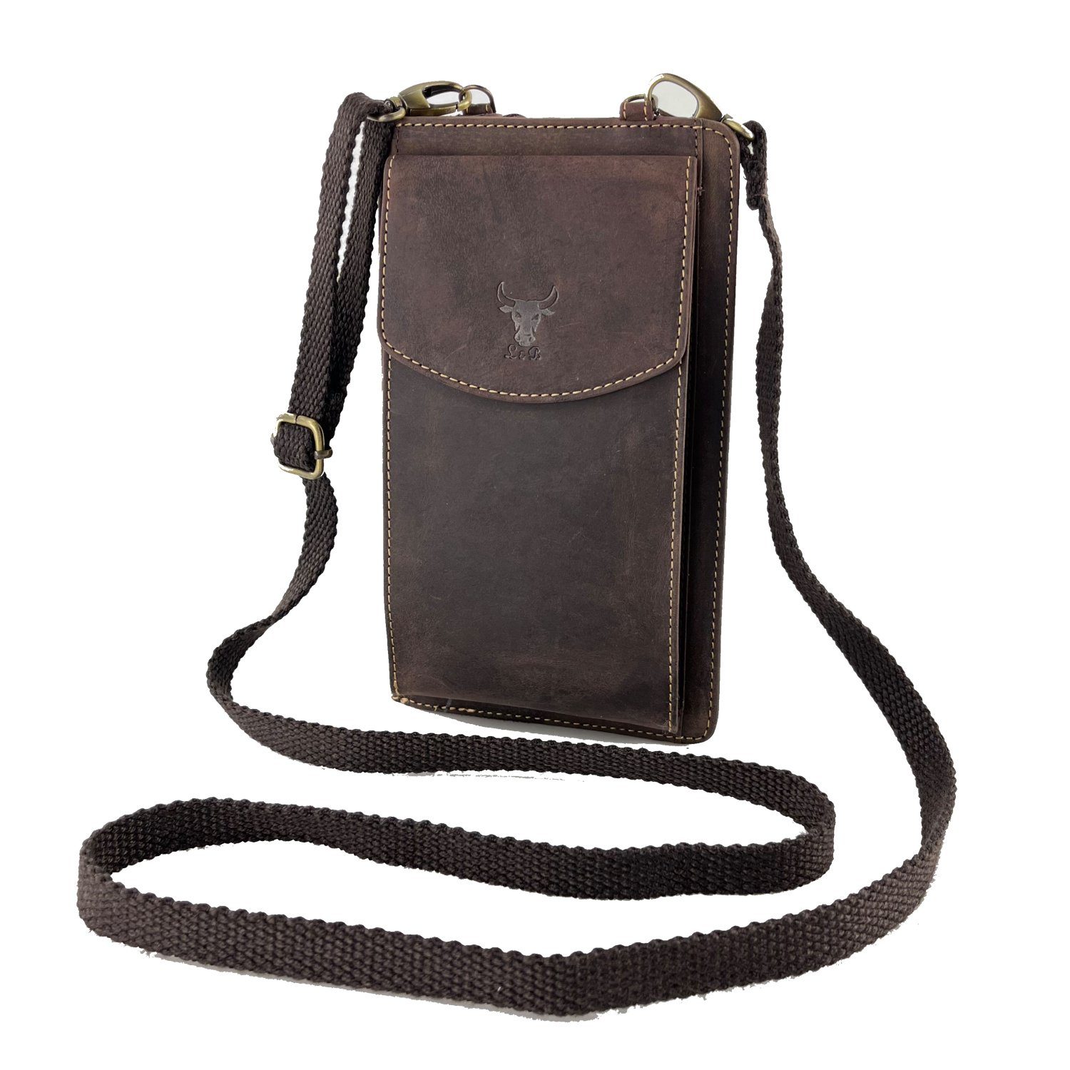 L&B Handytasche >2616< Umhängetasche & Geldbörse Crossbody, Büffelleder
