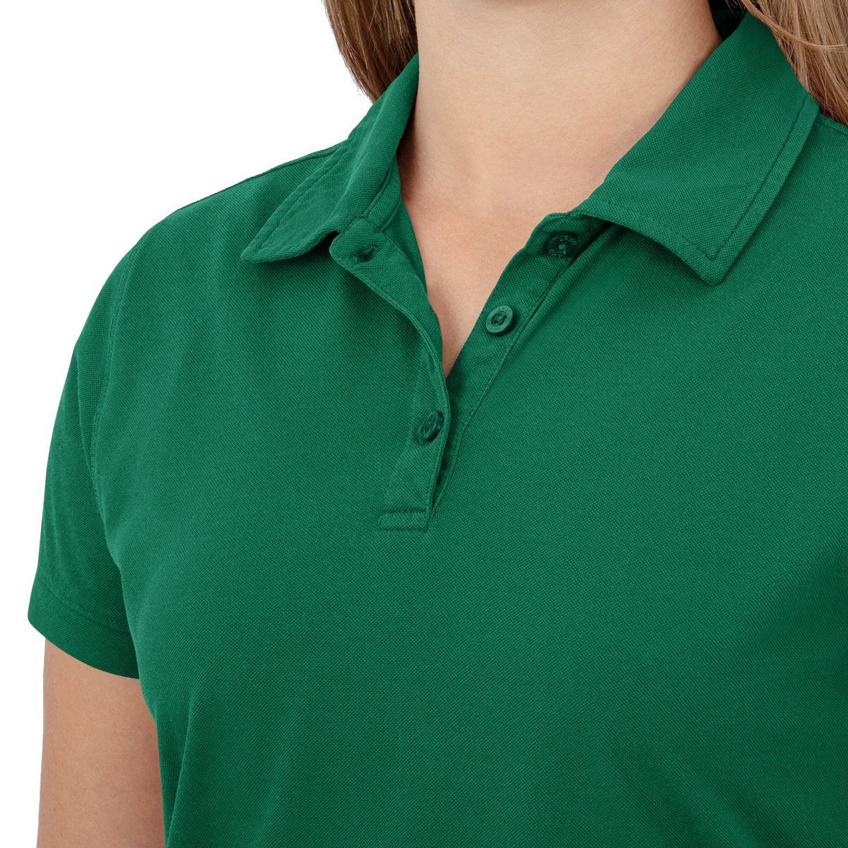 Jako Poloshirt Doubletex (Polyester/Baumwolle) grün Damen