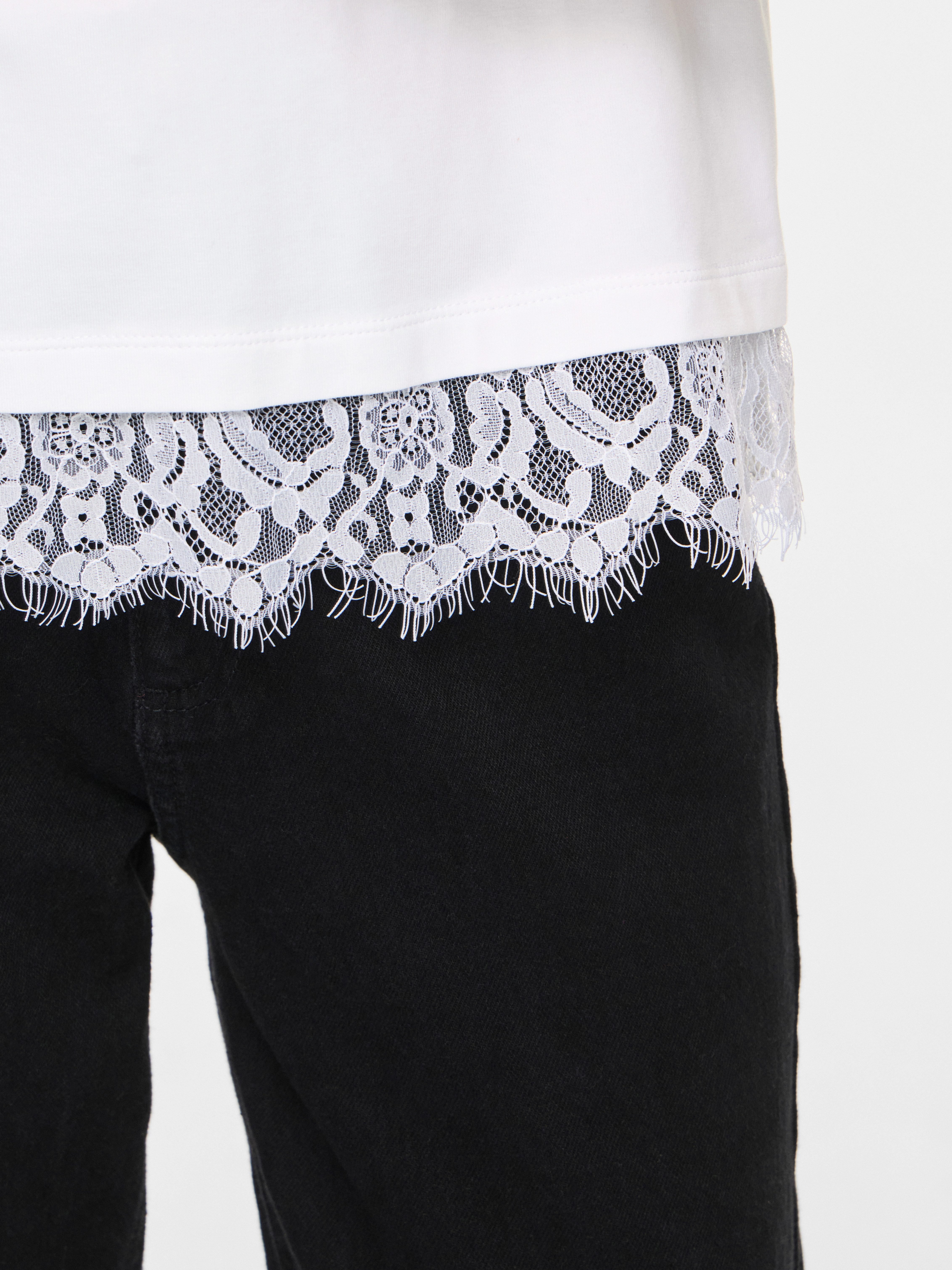 Vila Spitzenshirt VINORA S/S LACE T-SHIRT - NOOS Baumwollmischung, regular fit, mit Spitze – Bild 3 von 5