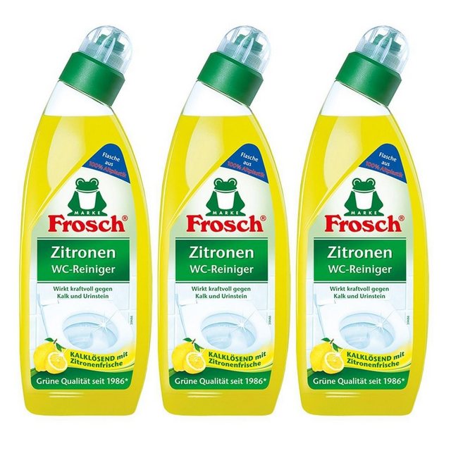 FROSCH 3x Frosch Zitronen WC-Reiniger 750 ml – Kalklösend mit Zitrone WC-Reiniger