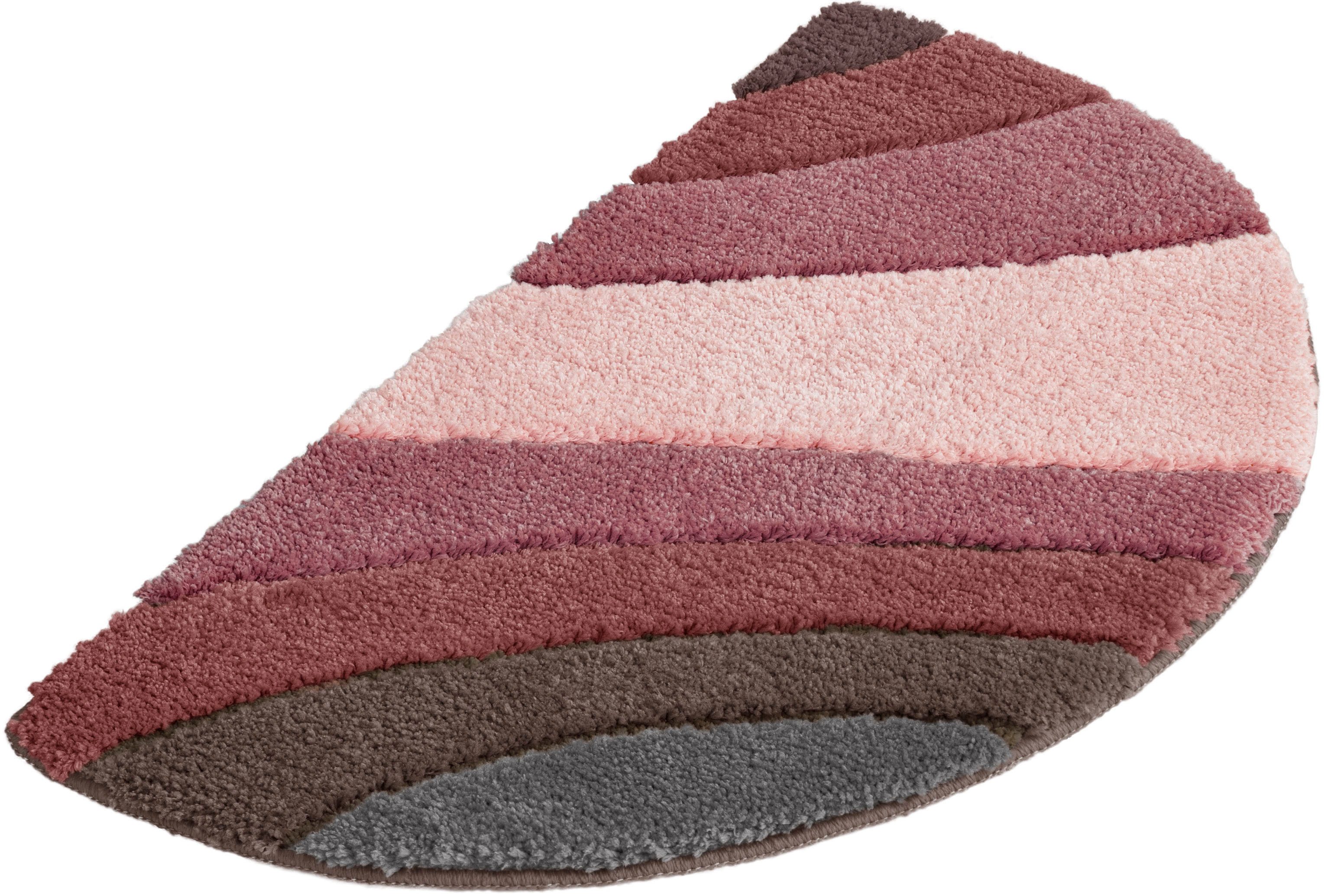 OTTO home Badematte Josie, Badvorleger, Badezimmer Teppich, Höhe 20 mm, rutschhemmend beschichtet, schnell trocknend, strapazierfähig, fußbodenheizungsgeeignet, Polyester, halbrund, Badteppich, Badematten, rechteckig, rund & als 3-tlg. Set erhältlich