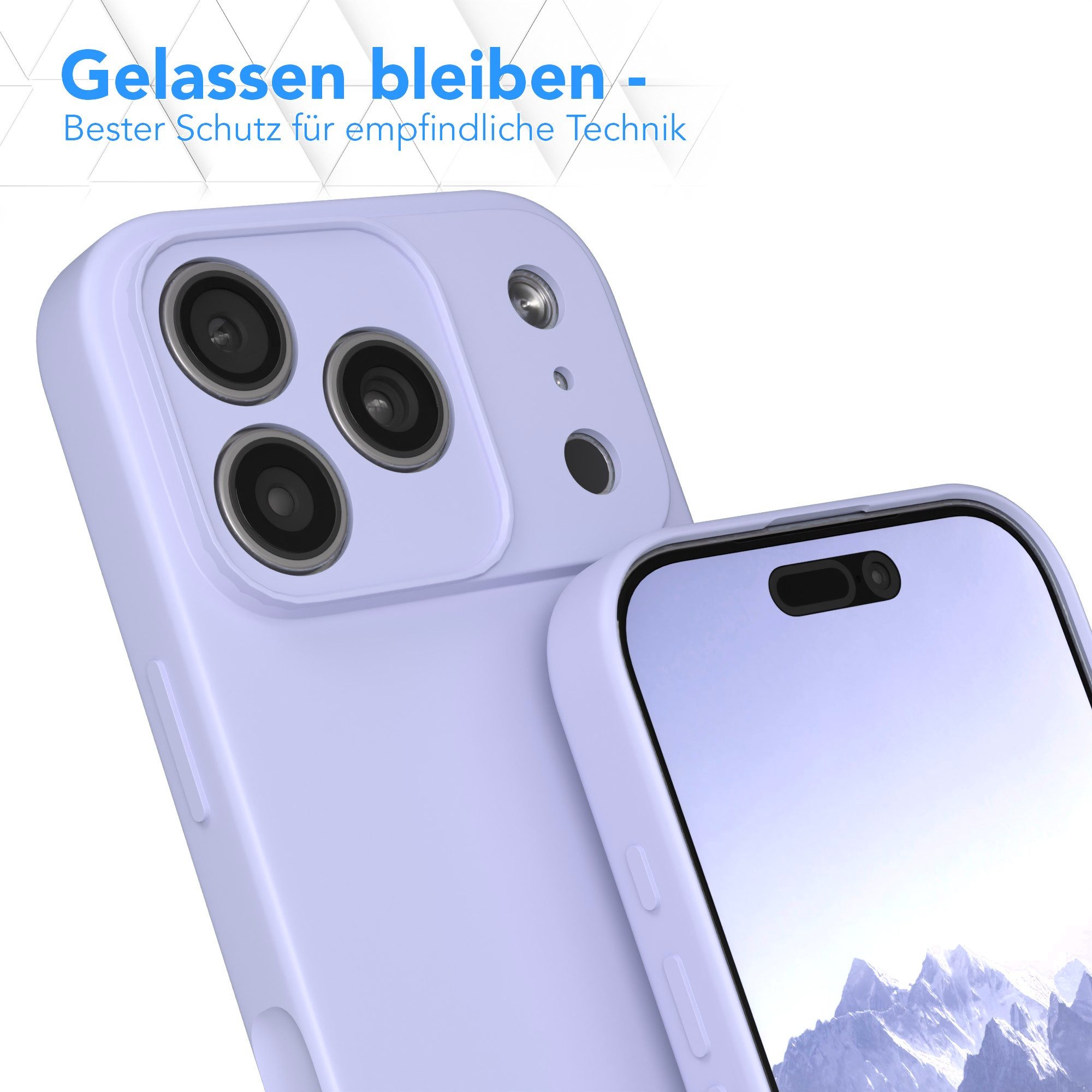 EAZY CASE Handyhülle für Apple iPhone 17 Pro Hülle Silikon 6,3 Zoll, Silikonhülle stoßfest Smart Slimcover Case Dünn Blau Lila – Bild 4 von 5