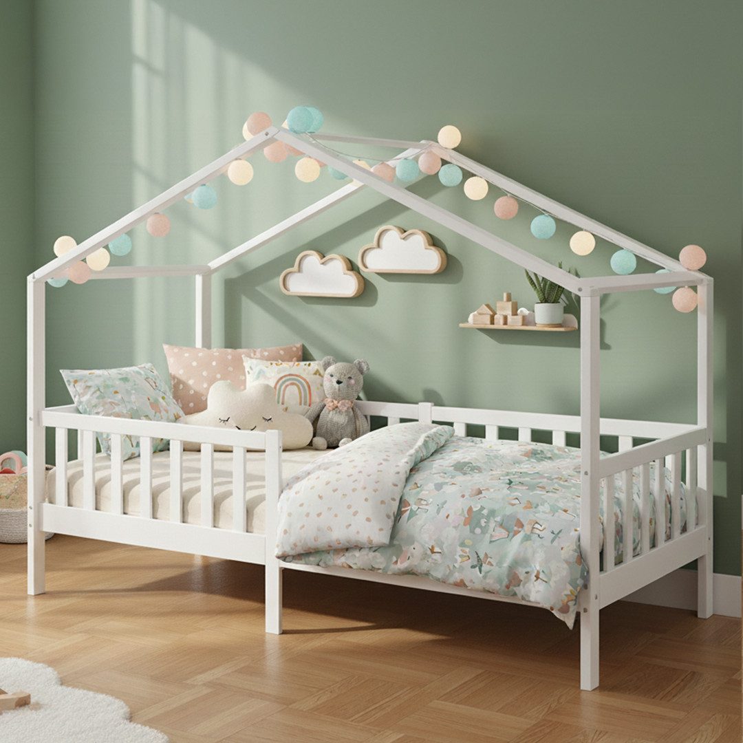 Bellabino Kinderbett Bia mit Rausfallschutz & Lattenrost (weiß, optional mi günstig online kaufen