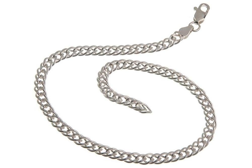 Silberkettenstore Fußkette Fußkette Zwillingspanzer 4,5mm - 925 Silber, Длина wählbar 23-30cm