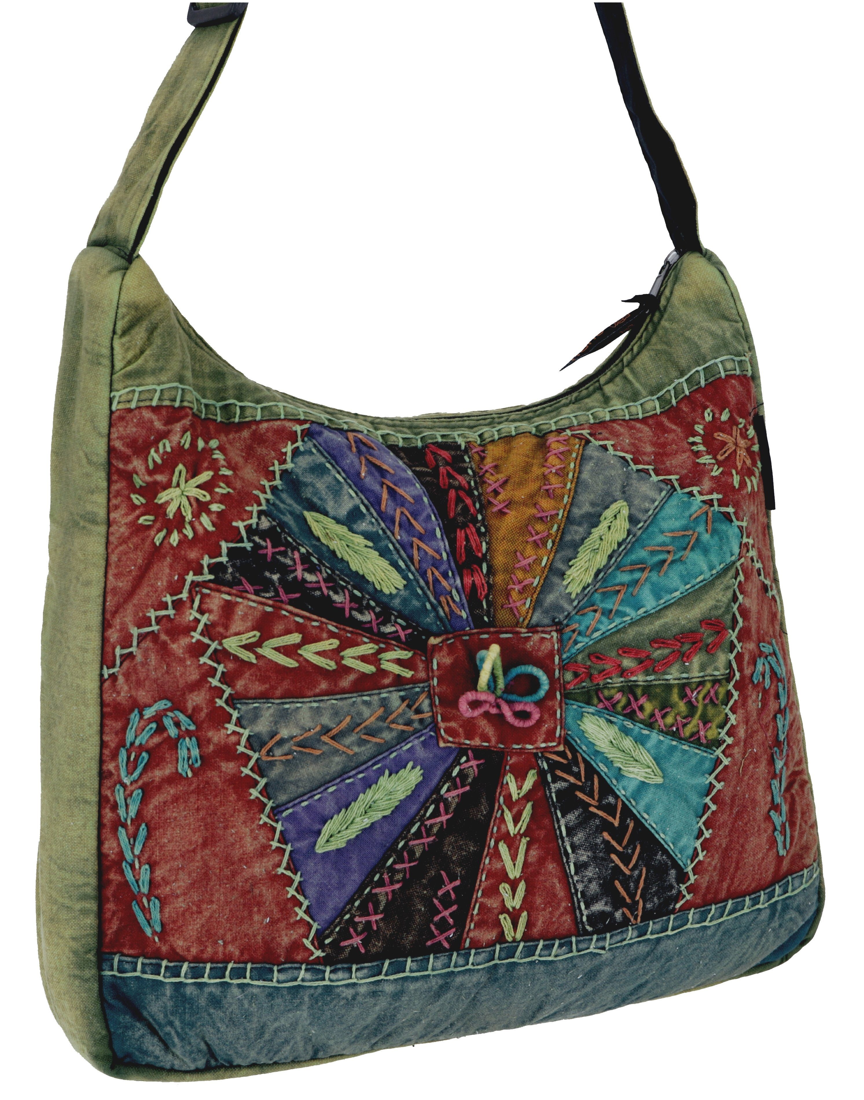 Guru-Shop Schultertasche Schultertasche, Patchwork Hippie Tasche, Goa.. günstig online kaufen