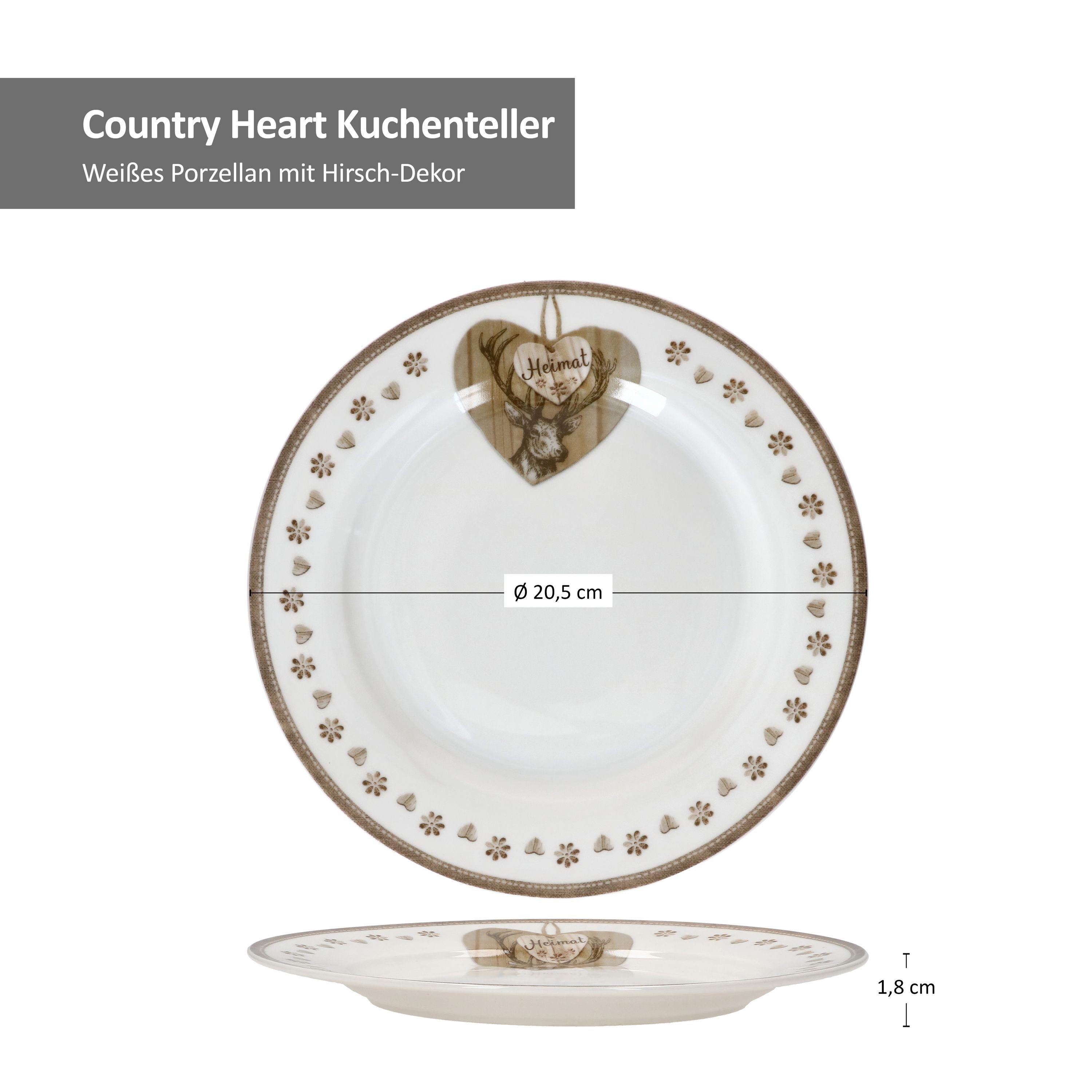 Frühstücksteller 4er MamboCat Heart 407778 Set Dessertteller - Country