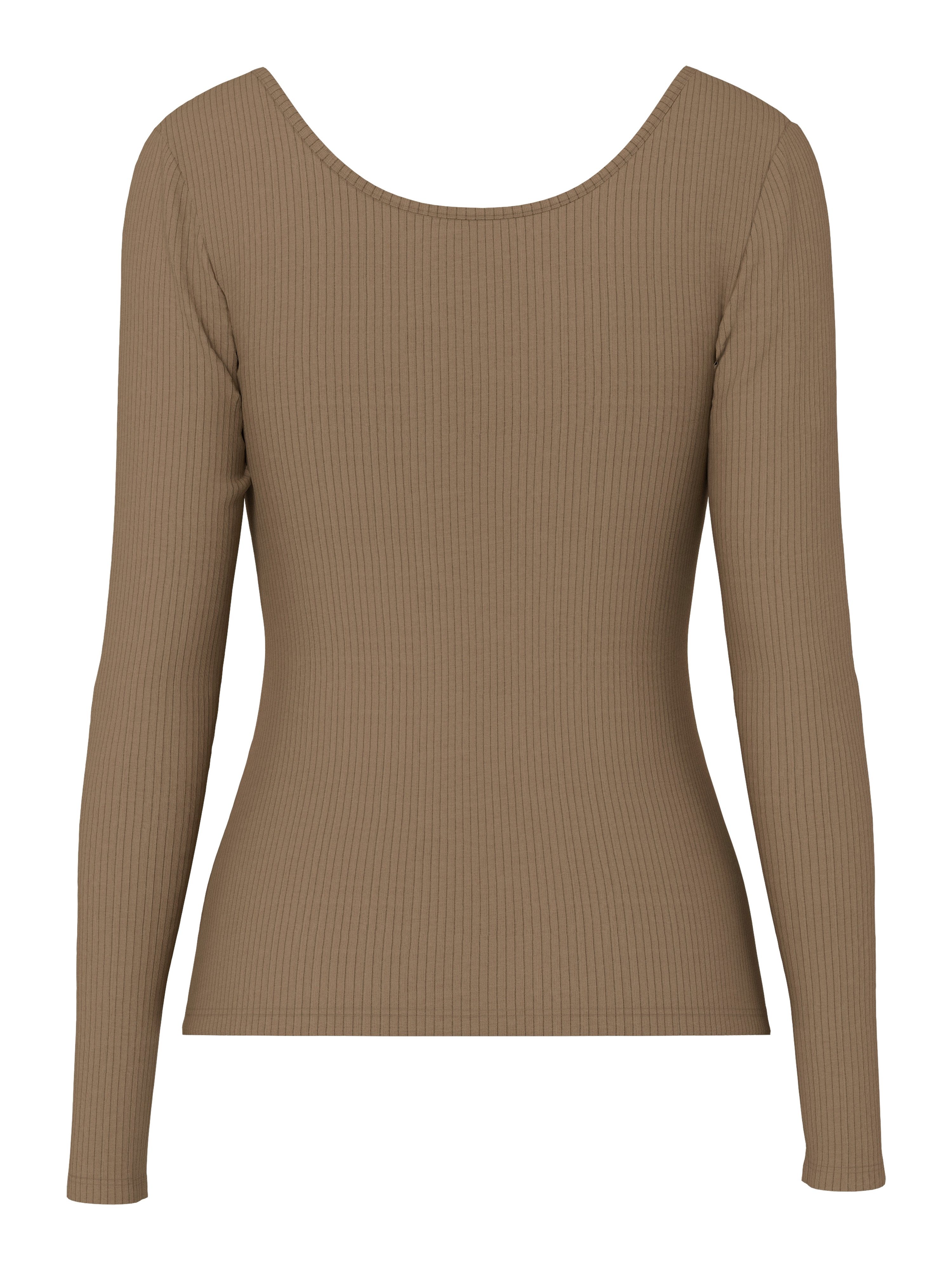 pieces Langarmshirt PCKITTE LS TOP NOOS BC Baumwollmischung, slim fit